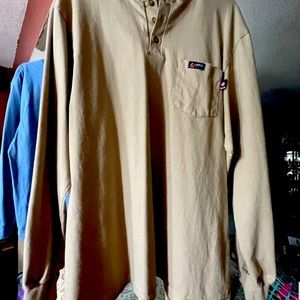Lapco 7oz FR Henley Tee shirt, Khaki in color, size XL like new